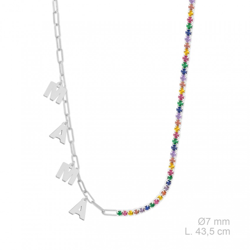 Gargantilla de Plata de Ley y circonitas