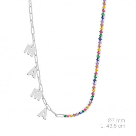 Gargantilla de Plata de Ley y circonitas