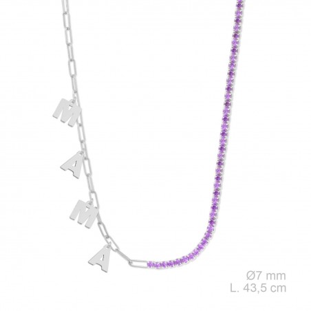 Gargantilla de Plata de Ley y circonitas