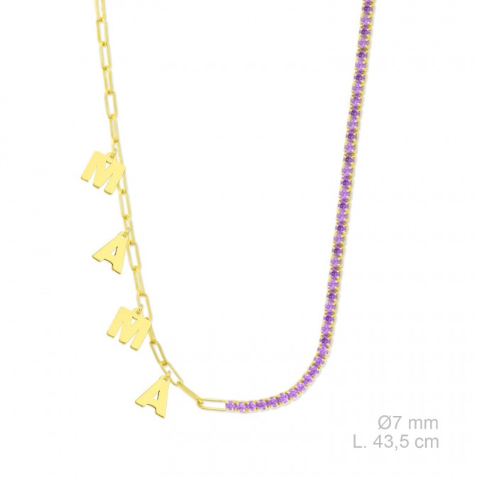 Gargantilla de Plata de Ley y circonitas