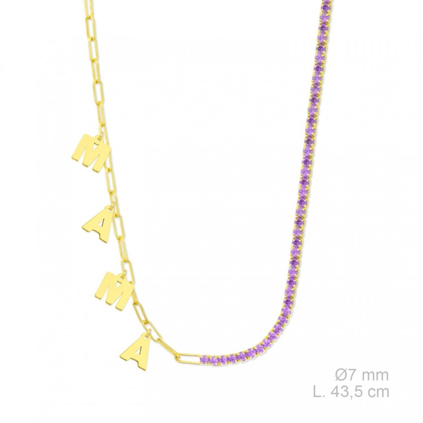 Gargantilla de Plata de Ley y circonitas