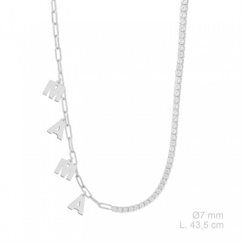 Gargantilla de Plata de Ley y circonitas