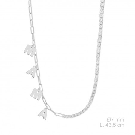 Gargantilla de Plata de Ley y circonitas