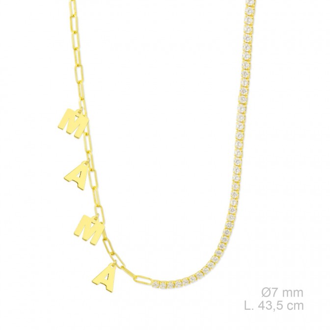 Gargantilla de Plata de Ley y circonitas