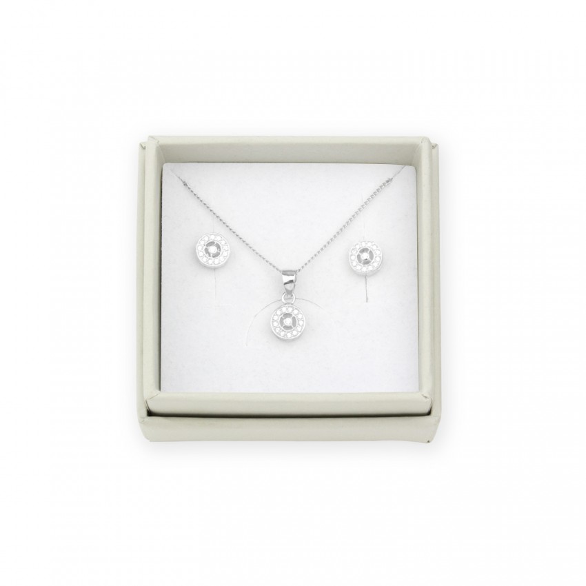 Juego de Plata de Ley y circonitas