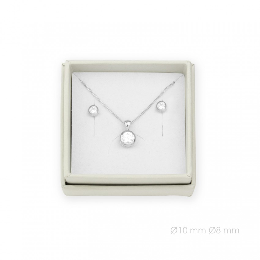 Juego de Plata de Ley y circonitas