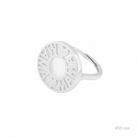 Sortija de Plata de Ley y nácar