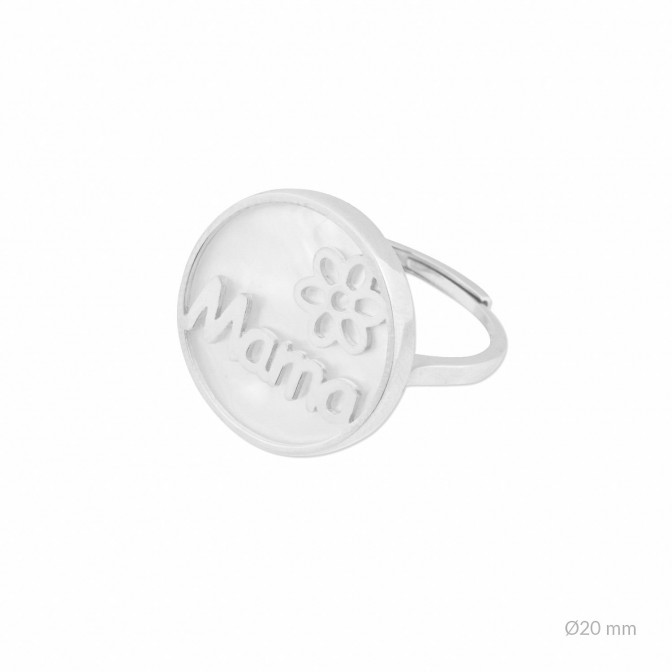 Sortija de Plata de Ley y nácar