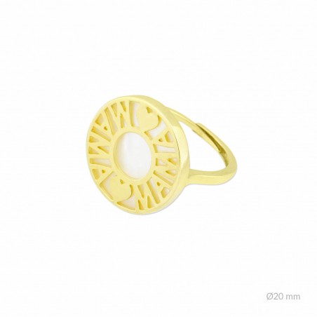 Sortija de Plata de Ley y nácar