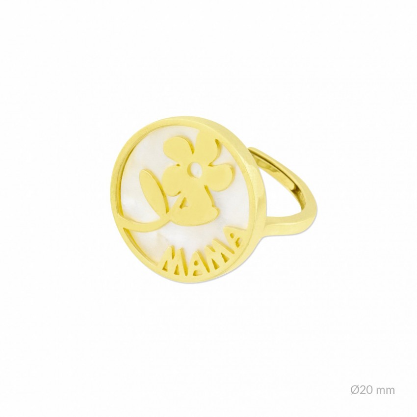 Sortija de Plata de Ley y nácar