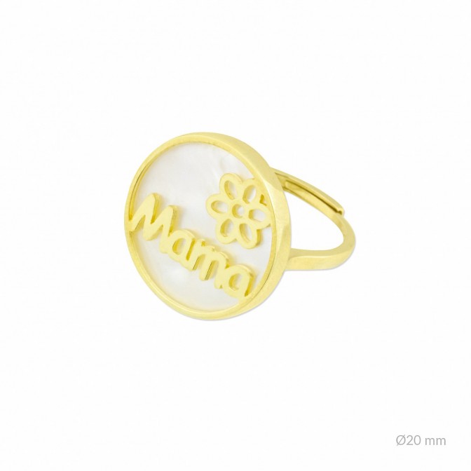 Sortija de Plata de Ley y nácar