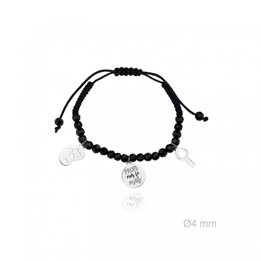 Pulsera de Plata de Ley y macramé