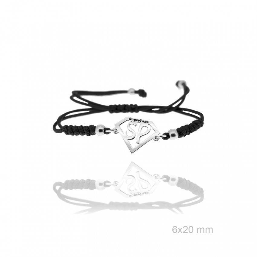 Pulsera de Plata de Ley y macramé