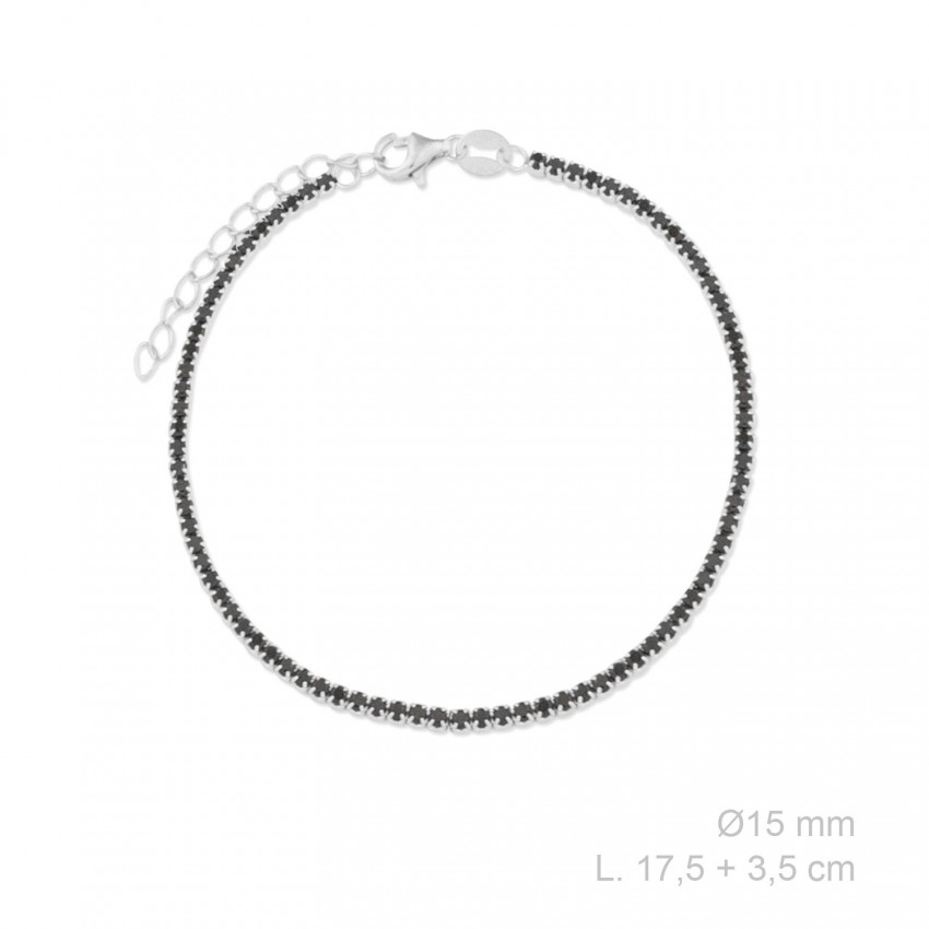 Pulsera de Plata de Ley y circonita