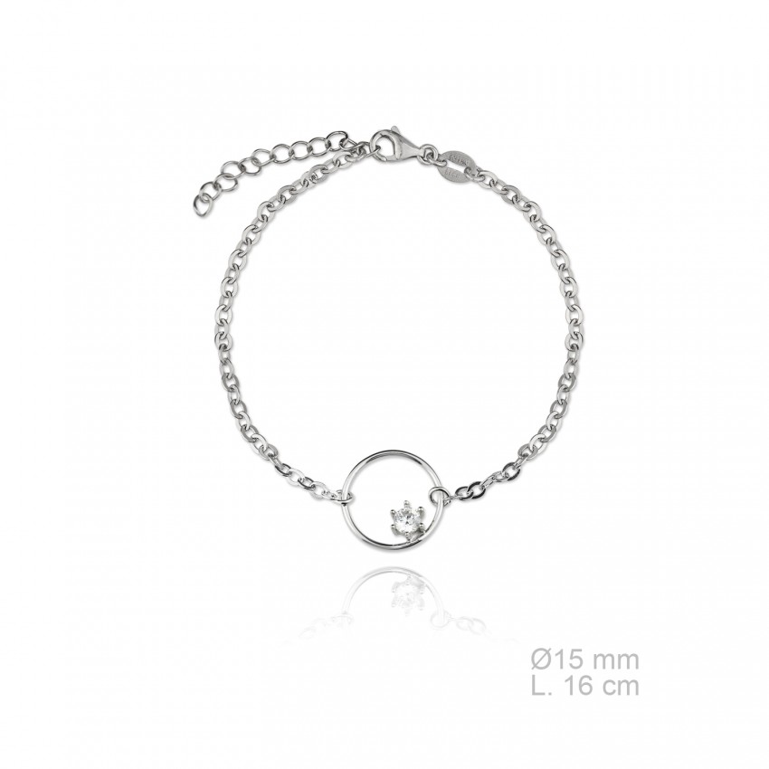 Pulsera de Plata de Ley y circonita