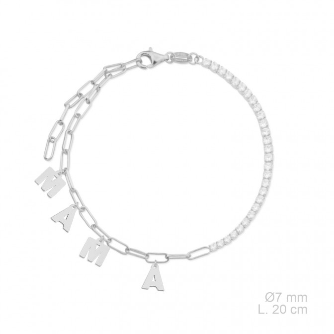 Pulsera de Plata de Ley y circonitas
