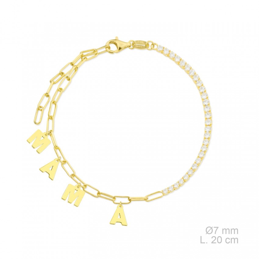 Pulsera de Plata de Ley y circonitas