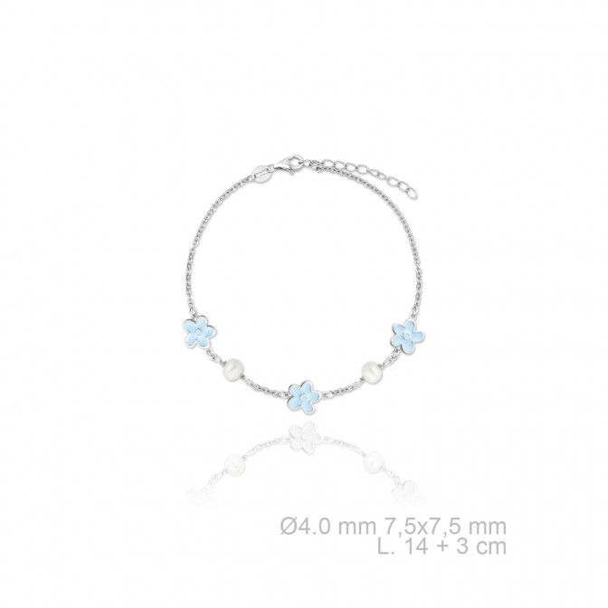 Pulsera de Plata de Ley con perla y esmalte