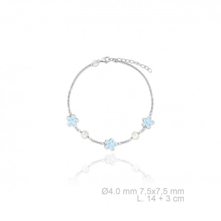 Pulsera de Plata de Ley con perla y esmalte