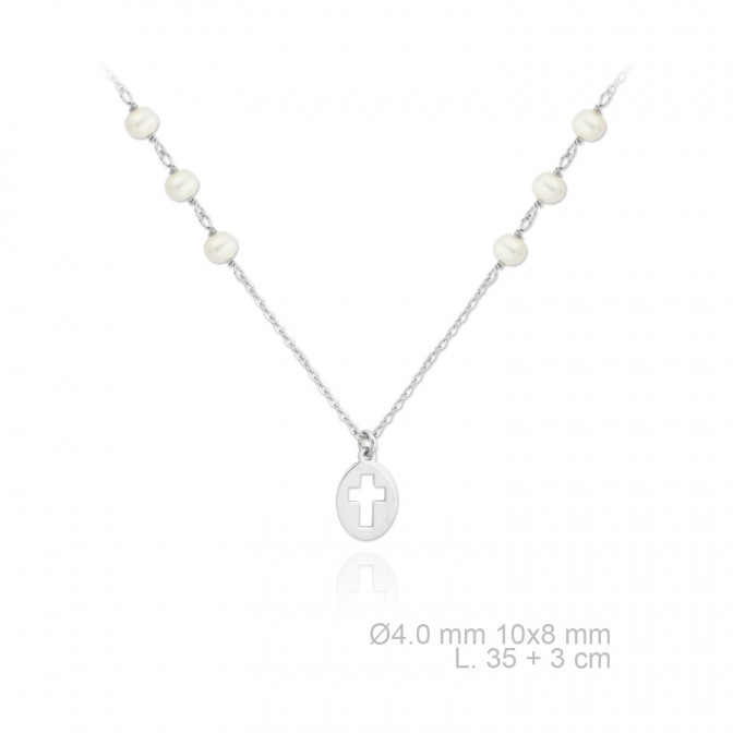 Gargantilla de Plata de Ley y nácar