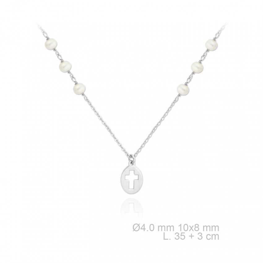 Gargantilla de Plata de Ley y nácar