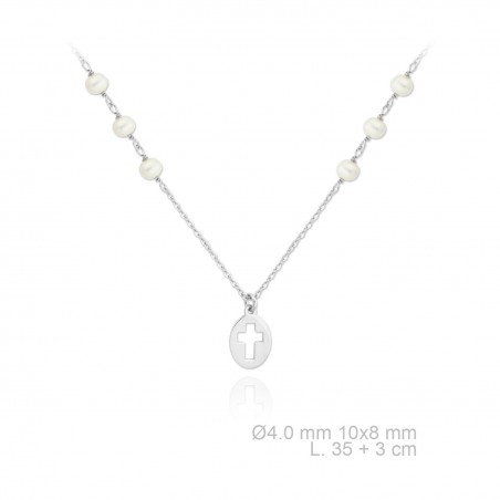 Gargantilla de Plata de Ley y nácar