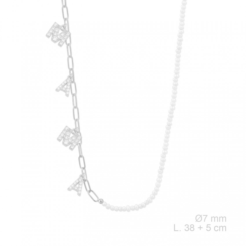 Gargantilla de Plata de Ley y circonitas