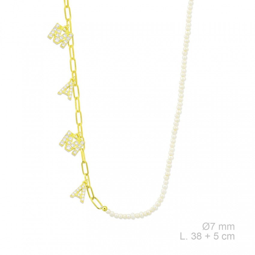 Gargantilla de Plata de Ley y circonitas