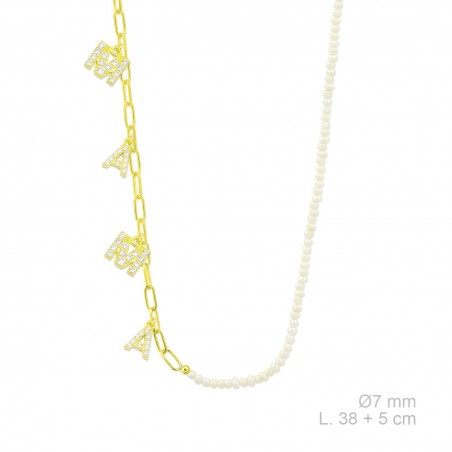 Gargantilla de Plata de Ley y circonitas