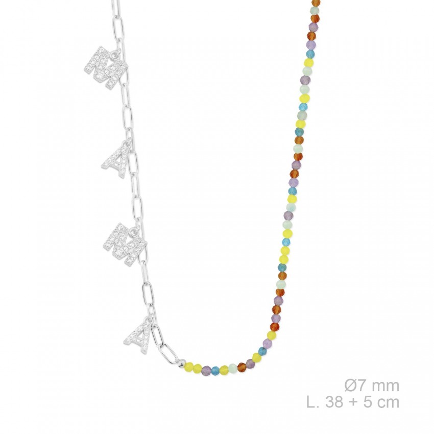 Gargantilla de Plata de Ley y circonitas