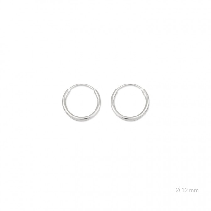 Pendientes de Plata de Ley | Ø12 mm