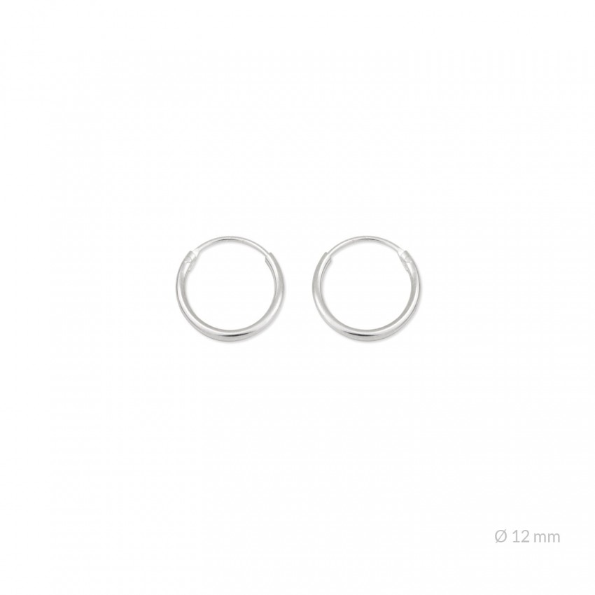 Pendientes de Plata de Ley | Ø12 mm