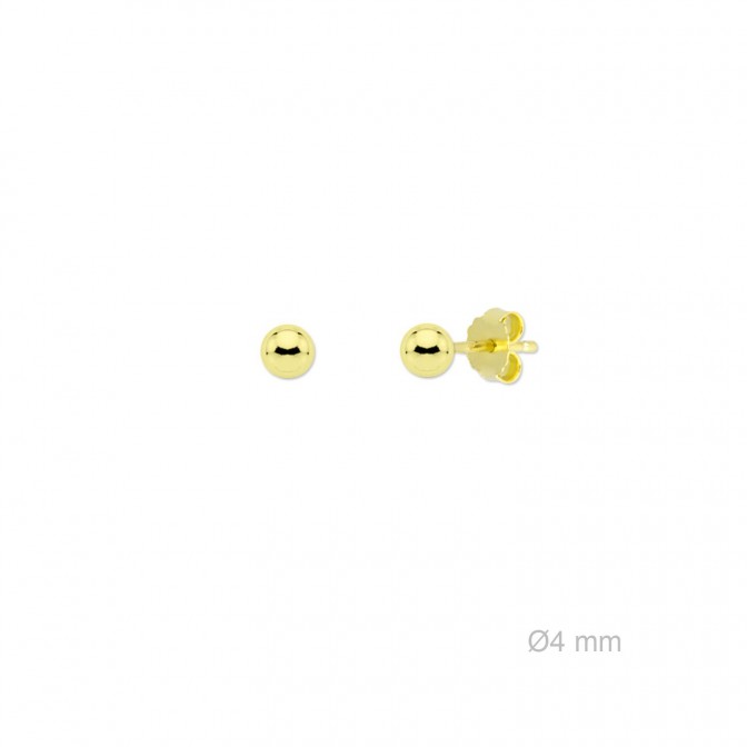 Pendientes de Plata de Ley de 4mm