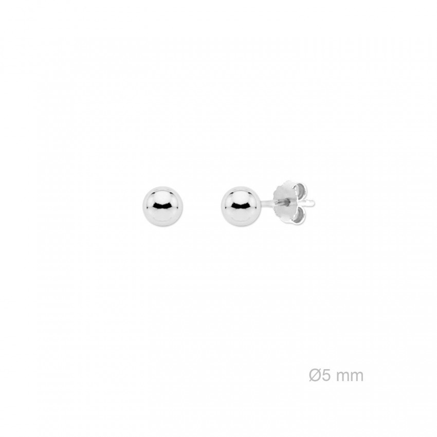 Pendientes de Plata de Ley de 5mm