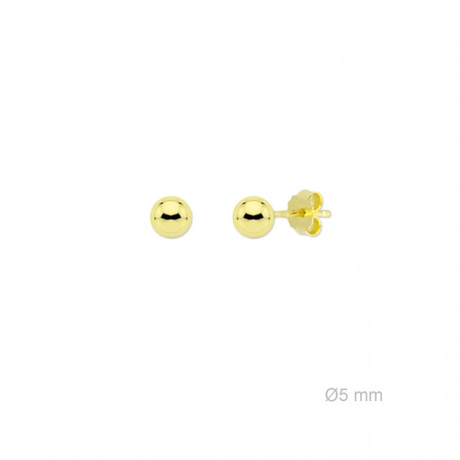 Pendientes de Plata de Ley de 5mm