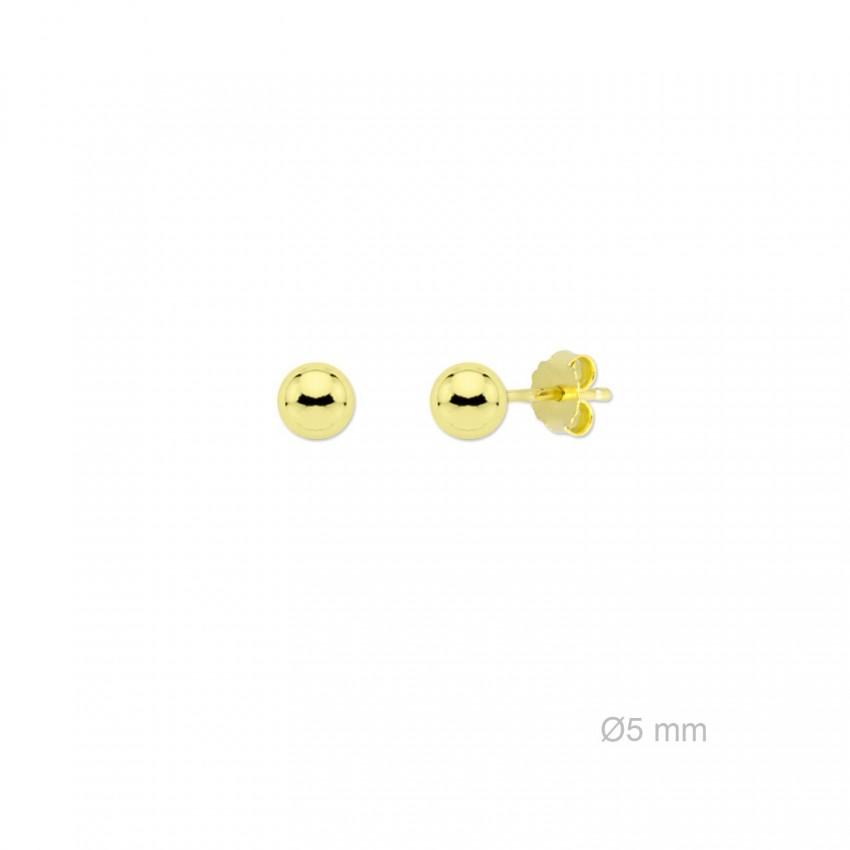 Pendientes de Plata de Ley de 5mm