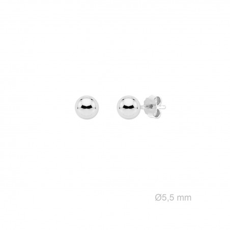 Pendientes de Plata de Ley de 5.5mm