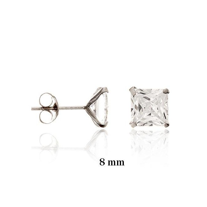 Pendientes de Plata de Ley y circonita