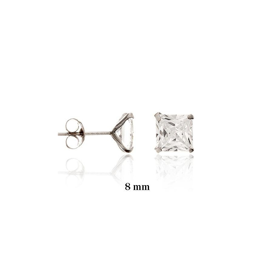 Pendientes de Plata de Ley y circonita