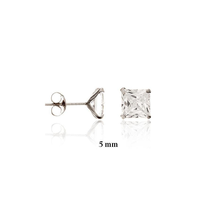 Pendientes de Plata de Ley y circonita