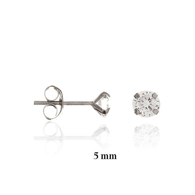 Pendientes de Plata de Ley y circonita