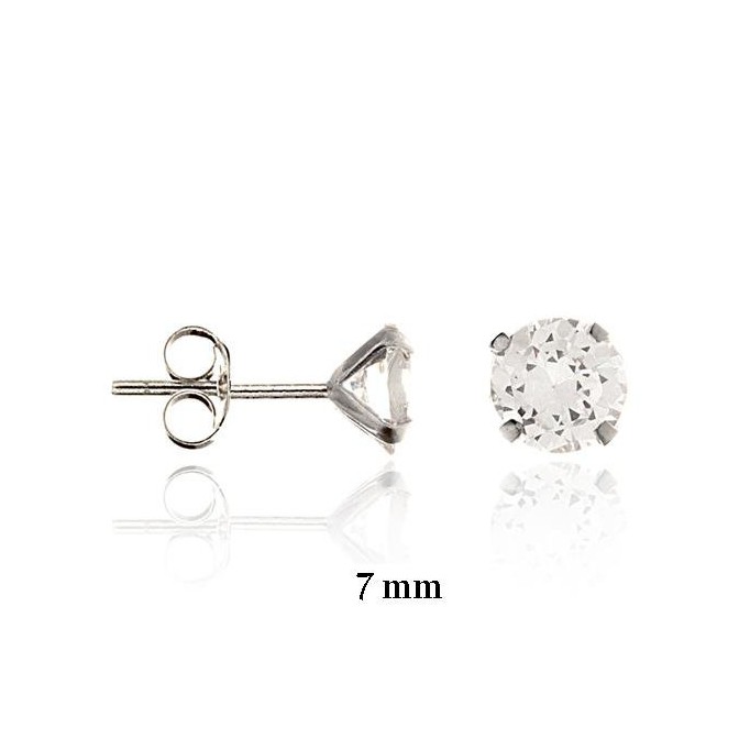 Pendientes de Plata de Ley y circonita