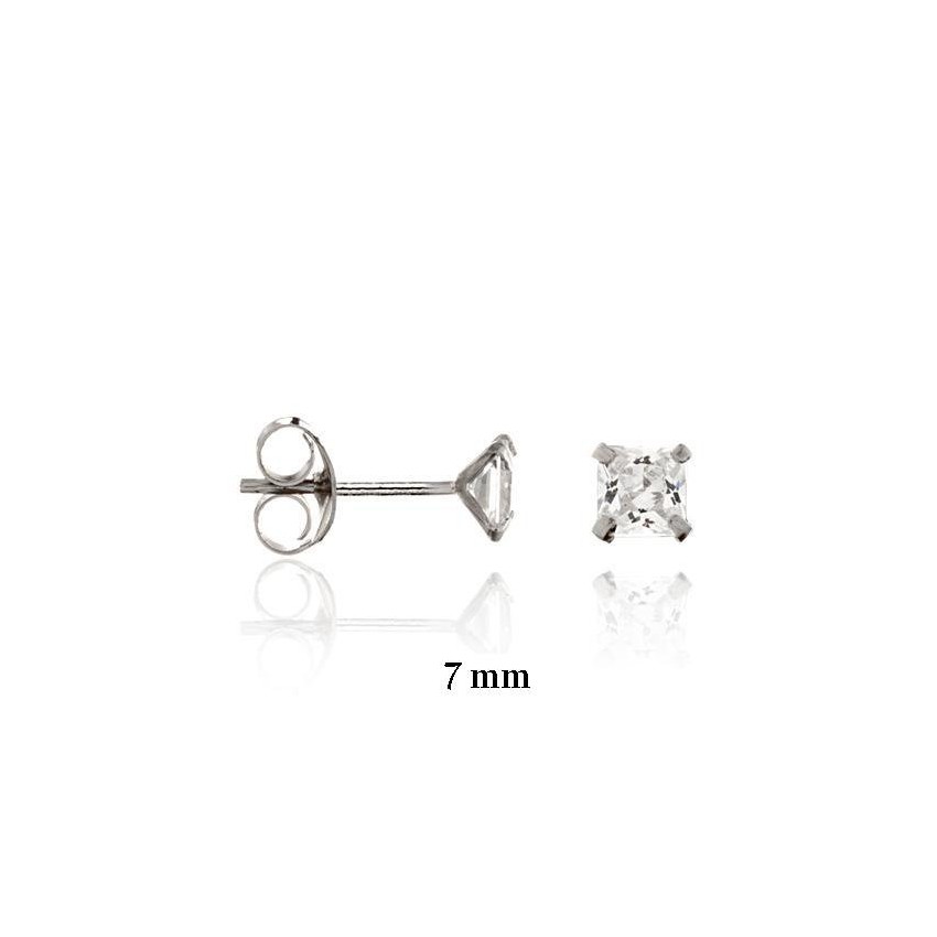 Pendientes de Plata de Ley y circonita