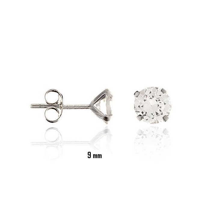 Pendientes de Plata de Ley y circonita