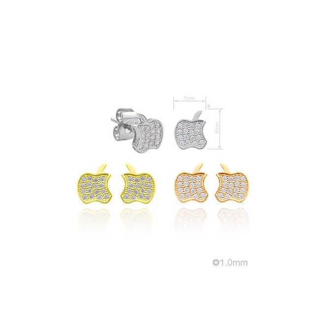 Pendientes de Plata de Ley y circonita