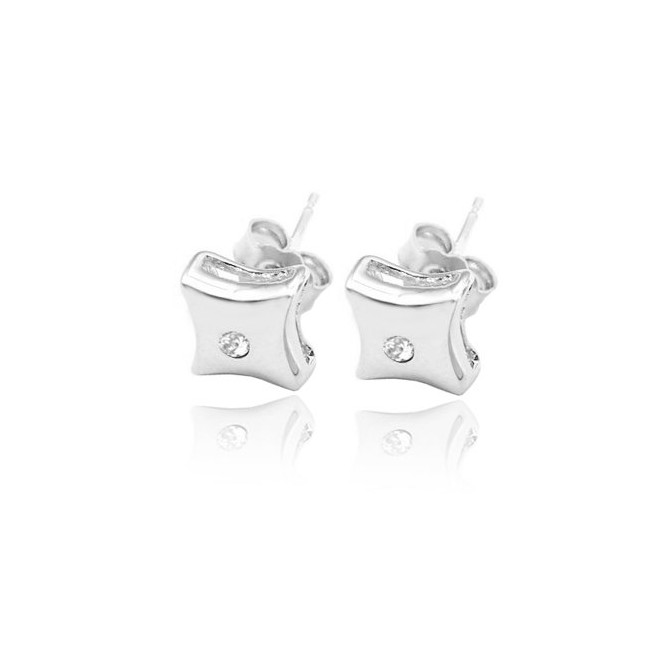 Pendientes de Plata de Ley y circonita