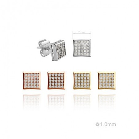 Pendientes de Plata de Ley y circonita