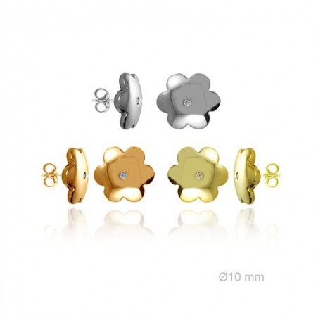 Pendientes de Plata de Ley y circonita