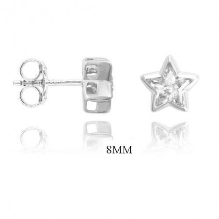 Pendientes de Plata de Ley y circonita