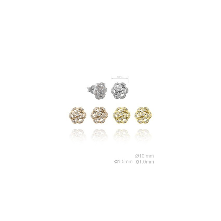 Pendientes de Plata de Ley y circonita